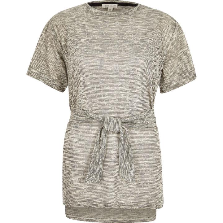 River Island Womens Neppy Belted Tunic Top