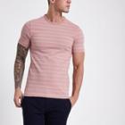 River Island Mens Stripe Muscle Fit T-shirt