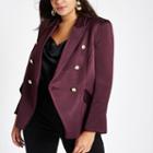 River Island Womens Plus Satin Double Breasted Blazer