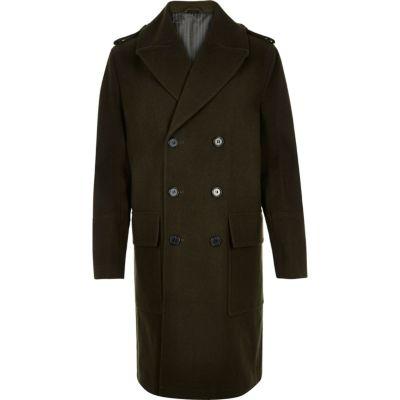 River Island Mens Military Double Breasted Winter Coat