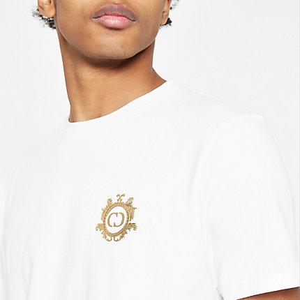 Mens Criminal Damage White Logo Crest T-shirt