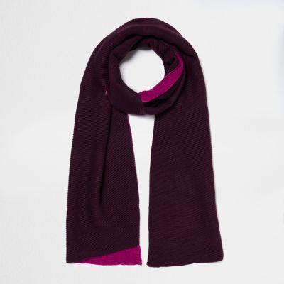 River Island Womens And Fuschia Rib Color Block Scarf