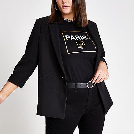 River Island Womens Plus Rolled Sleeve Blazer