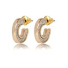 River Island Womens Gold Tone Glittery Hoop Earrings