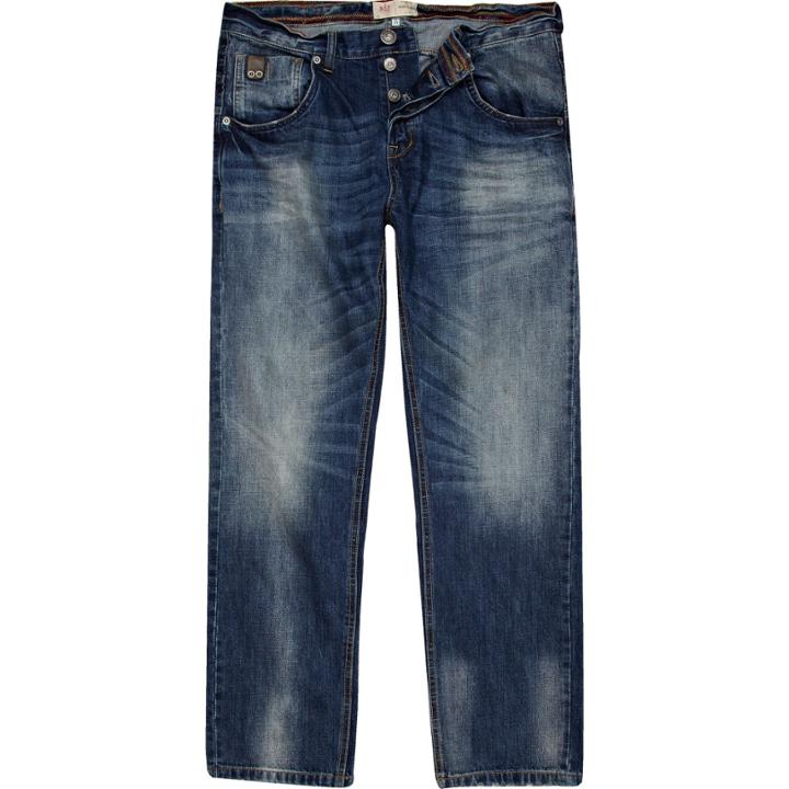 River Island Mensblue Mid Wash Denim Dean Straight Jeans
