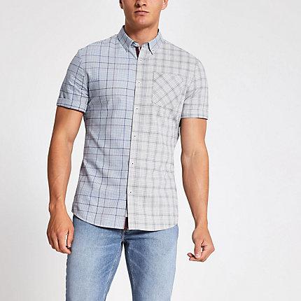 River Island Mens Slim Fit Check Button-down Collar Shirt