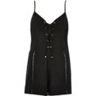 River Island Womens Eyelet Lace-up Front Playsuit