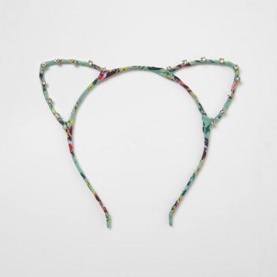 River Island Womens Floral Print Diamante Cat Ears