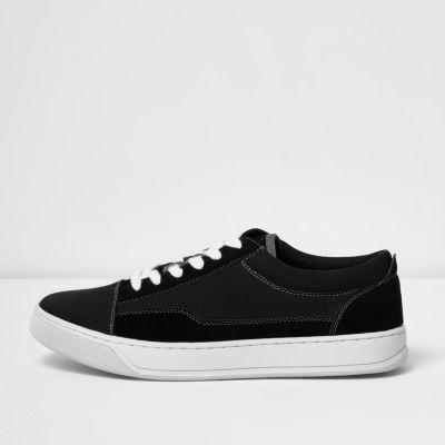River Island Mensblack Canvas Trainers