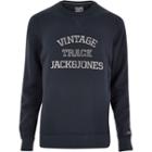 River Island Mensnavy Jack & Jones Vintage Print Sweatshirt