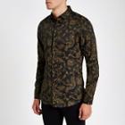 River Island Mens Paisley Slim Fit Long Sleeve Shirt