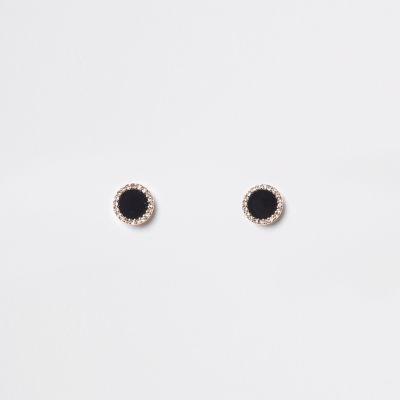 River Island Womens Mini Round Rhinestone Stud Earrings