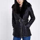 River Island Womens Faux Leather Padded Coat