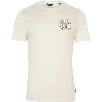 River Island Mens Only And Sons White Slim Fit Logo T-shirt
