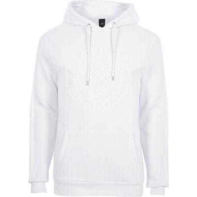 River Island Mens White Pullover 'golden State' Hoodie