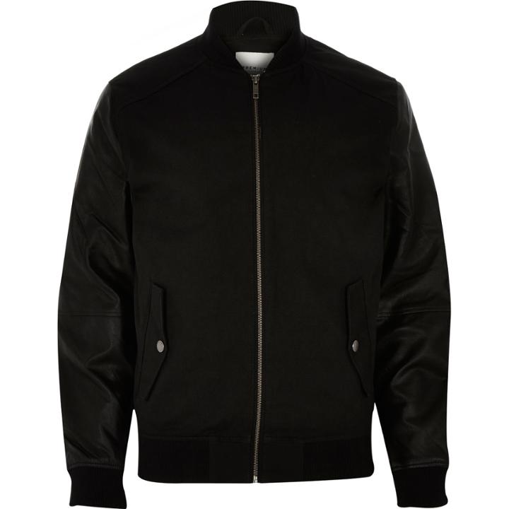 River Island Mensblack Jack & Jones Premium Bomber Jacket