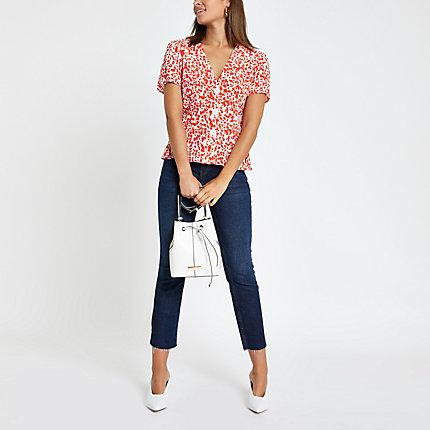 River Island Womens Spot Print Tea Top
