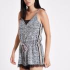 River Island Womens Marl Tape Lounge Playsuit