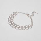 River Island Womens Silver Tone Pave Ball Bracelet