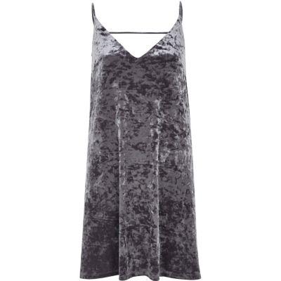 River Island Womens Marble Velvet Mini Slip Dress