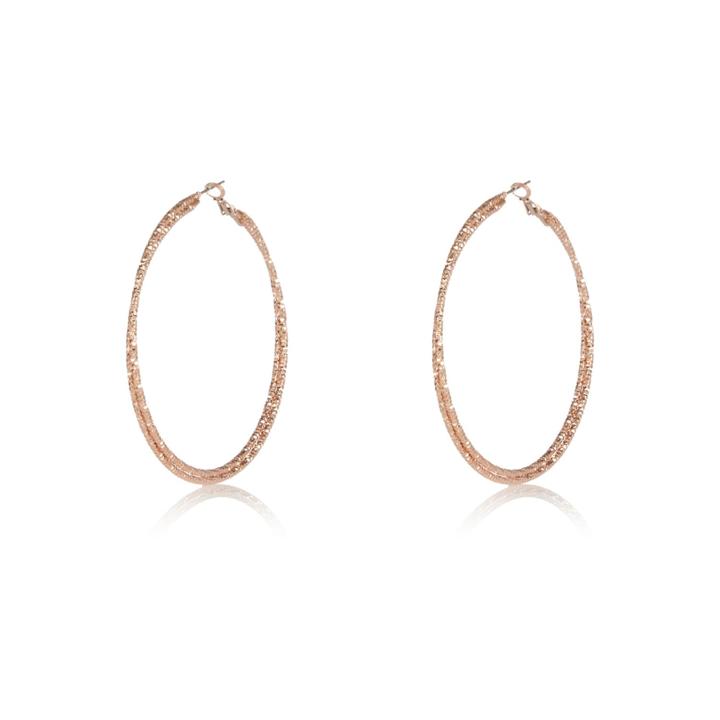 River Island Womens Gold Tone Faceted Hoop Earrings