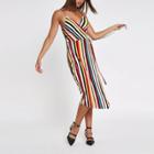 River Island Womens Stripe Wrap Slip Midi Dress
