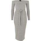 River Island Womens Bardot Tie Waist Midi Dress