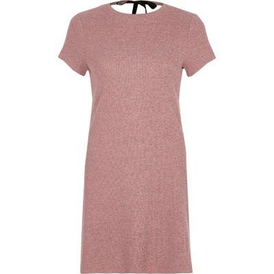 River Island Womens Ribbed Tie Back Longline Top