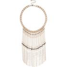 River Island Womens Gold Tone Beaded Fringe Necklace