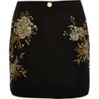 River Island Womens Embroidered Floral Stud Mini Skirt