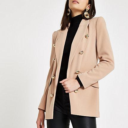 River Island Womens Gold Tone Button Blazer
