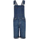 River Island Mensmid Wash Cropped Overalls