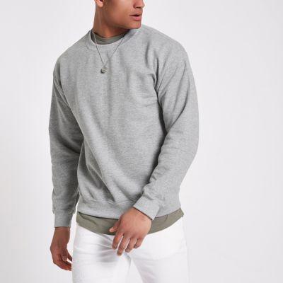 River Island Mens Crew Neck Marl Sweatshirt