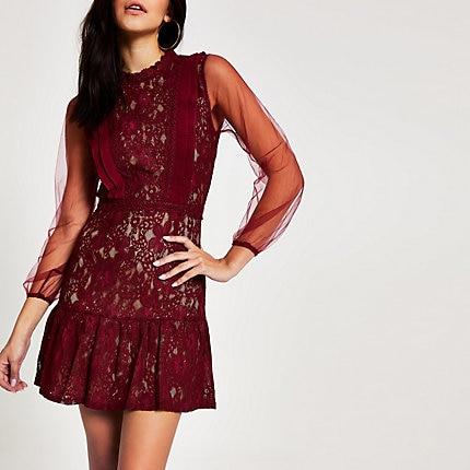 River Island Womens Forever Unique Lace Waisted Mini Dress