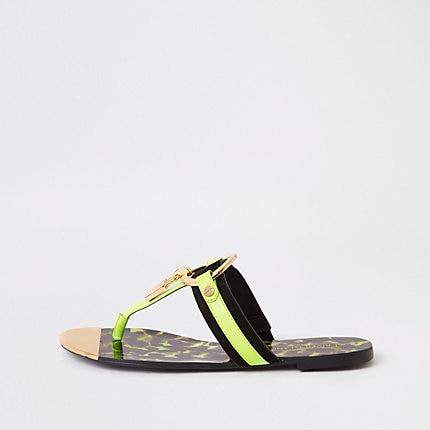 River Island Womens Neon Padlock Flat Sandal
