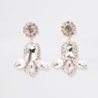 River Island Womens Gold Tone Jewel Diamante Drop Clip On Earring