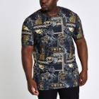 River Island Mens Big And Tall Print Slim Fit T-shirt