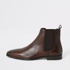 River Island Mens Leather Square Toe Chelsea Boots