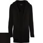 River Island Mensblack Knitted Ribbed Hooded Cardigan