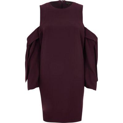River Island Womens Cold Shoulder Long Sleeve Mini Dress