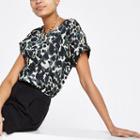 River Island Womens Satin Camo Print T-shirt