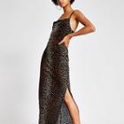 River Island Womens Leopard Print Devore Maxi Slip Dress