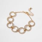 River Island Womens Gold Tone Rhinestone Circle Bracelet
