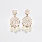 River Island Womens White Seedbead Triple Ball Drop Earrings