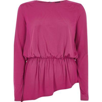 River Island Womens Power Shoulder Peplum Hem Top