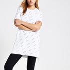 River Island Womens White 'prolific' Monogram Print T-shirt
