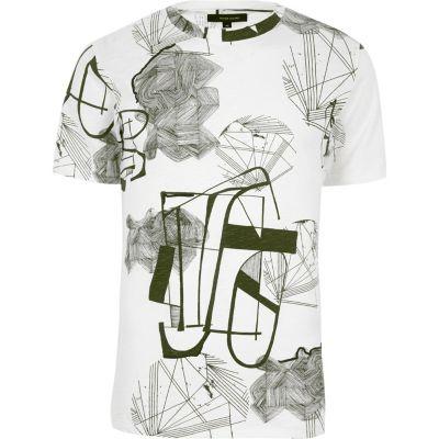 River Island Mens White Only And Sons Printed Crew Neck T-shirt