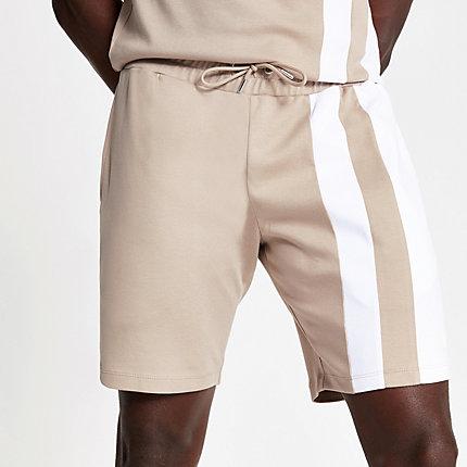 River Island Mens Blocked Slim Fit Jersey Shorts