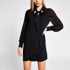 River Island Womens Chiffon Tie Neck Swing Mini Dress