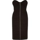 River Island Womens Bandeau Zip Corset Bodycon Dress